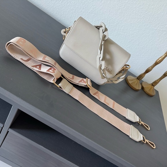 Jabali Baúl Chain Leather Flap Handbag Taupe - Picture 7 of 7